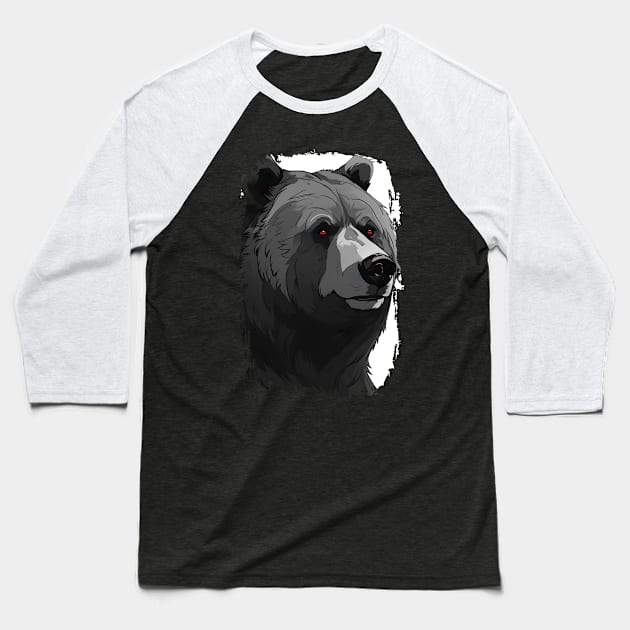 Alpha Animal Fierce Grizzly Bear - Anime Shirt Baseball T-Shirt by KAIGAME Art